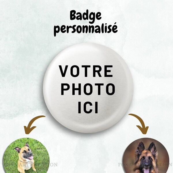 Badge rond épingle personnalisé avec photo, porte-clé décapsuleur, 58mm, insigne broche en métal, bouton, pins, magnet