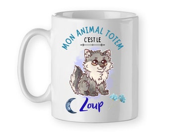 Mug Tasse céramique Animal Totem Loup, idée cadeau