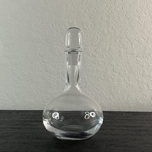 Vintage Glas Karaffe Kristall Barware mit Stopfen Mid Century Schnaps Flasche Klarglas Retro Bar Dekor MCM Dekor Küche