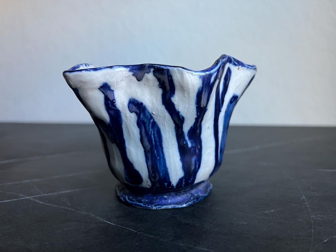Vintage Studio Pottery Vase, Blue Drip Glaze, Signed Art Pottery - Etsy