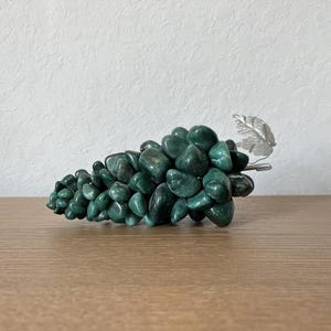 Vintage Green Stone Grape Cluster Mid Century Modern Decor Green Malachite Faux Grape Cluster Kitchen Decor Farmhouse