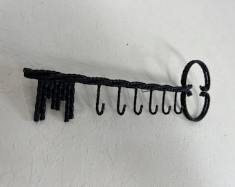 Vintage Iron Skeleton Key Wall Hook: Rustic Farmhouse Decor