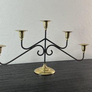 Vintage Brass Candelabra Brass Candlestick Holder 5 Arm Taper Candle Holder Candelabra Made from brass & Iron Vintage Home Decor 1980s