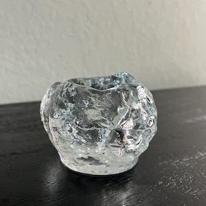 Vintage Glass Candle Candle Holder Votive Tealight Holder Kosta Boda Snowball Tealight Holder Swedish Modern Candle Holder Home Decor