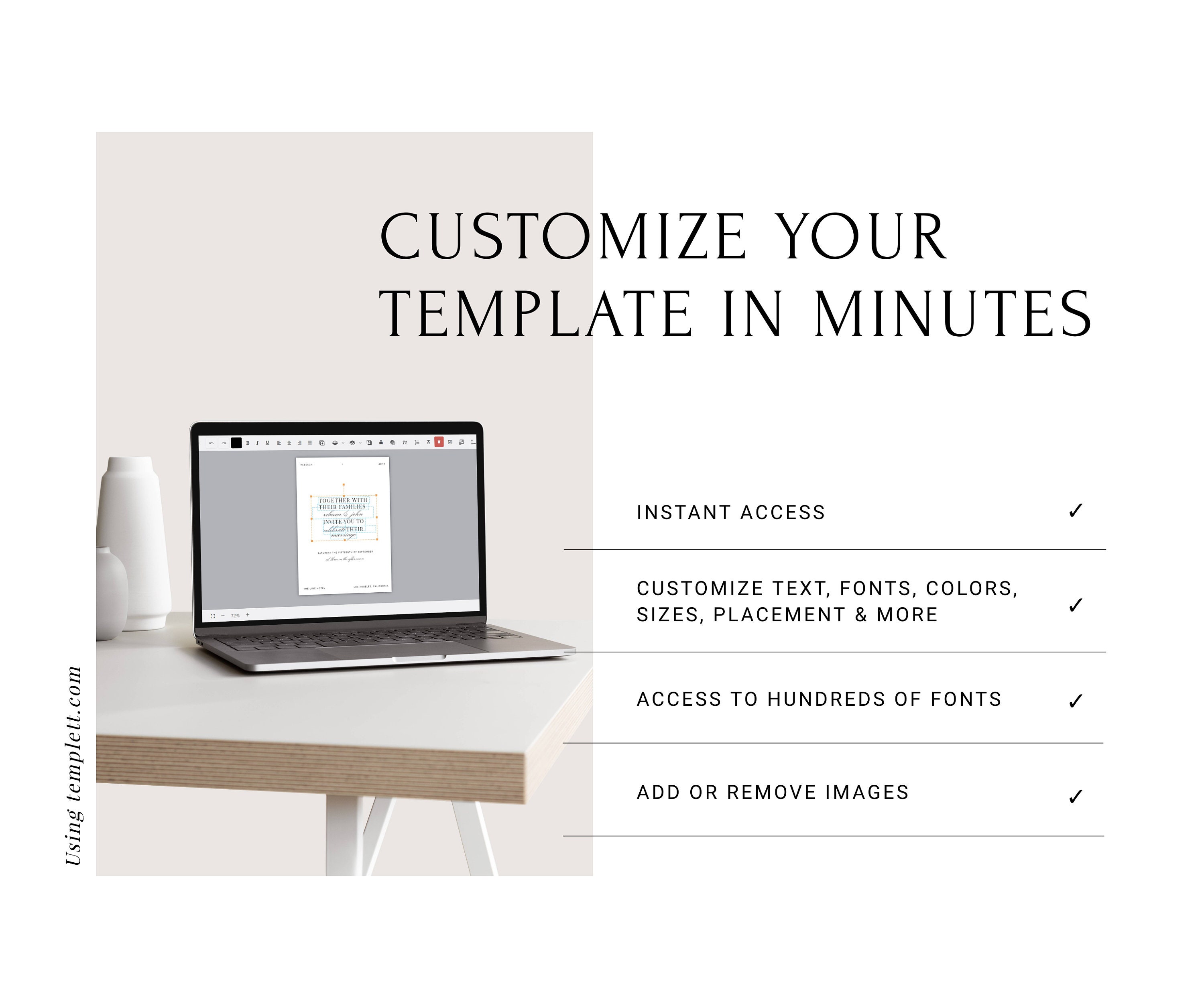 Modern Save the Date Announcement Card, DIGITAL DOWNLOAD, DIY ...