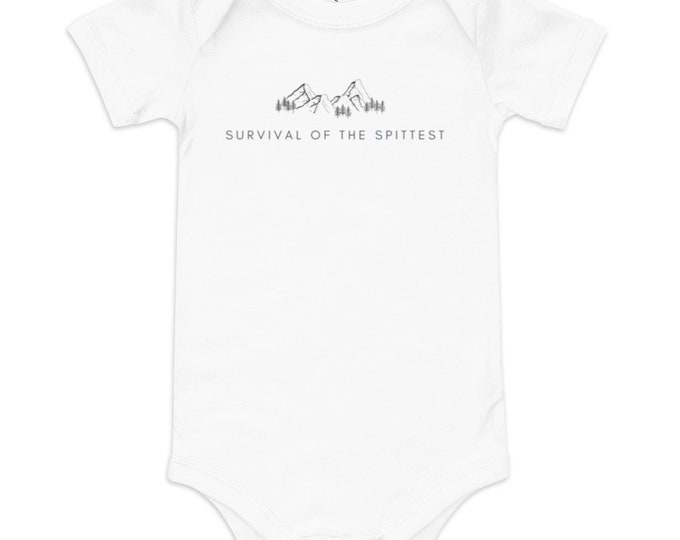 Featured listing image: Survival of the Spittest Baby short sleeve one piece