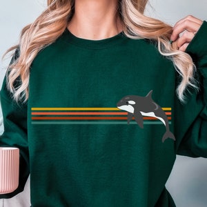 orca sweatshirt dolphin shirt retro sweatshirt orca gifts killer whale sweatshirt dolphin gifts retro shirt fish sweatshirt
