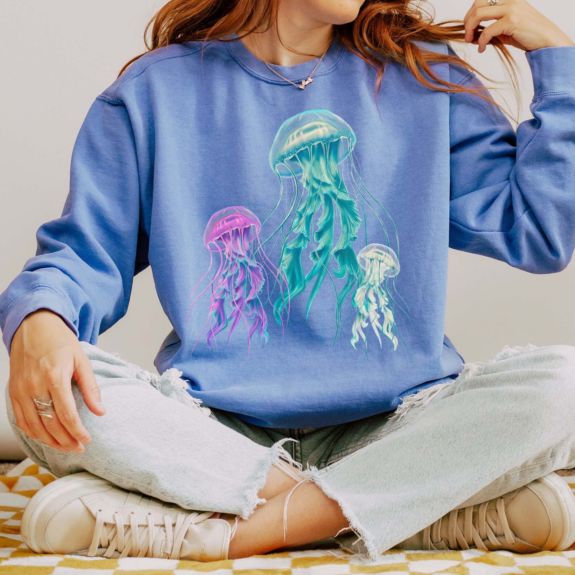 ★MUCENT★ Jellyfish Signature Sweatshirt Unisex P00000SR Jerzees NuBlend Pullover Hooded Sweatshirt | Product | SanMar