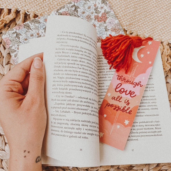 Through love all is possible - Handmade Bookmark