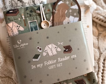Nel mio set regalo Folklore Reader Era Custodia per libri + segnalibro Merchandising libresco Regalo per Book Folklore Evermore Taylor Era Regalo libresco ispirato