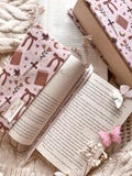 Adjustable Book Cover - fabric dust jacket - book sleeve - bookcase