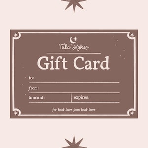 Digitale Geschenkkarte für Buchliebhaber – druckbares PDF-Geschenk