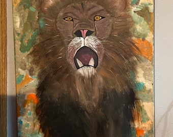 King of the jungle painting 22x24 canvas