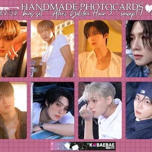 Ateez - Cartes photo faites main - Golden Hour 3 - concept recto verso 1