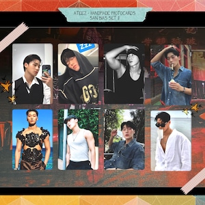 Ateez - Conjunto de conceito artesanal San 11 - viés de cartão de foto
