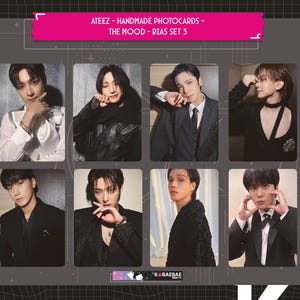 Ateez - Cartões fotográficos feitos à mão The Mood - conjunto de viés - The Mood 3