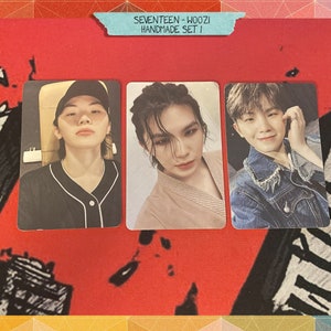 Dix-sept - Woozi fait main set 1 - cartes photo biais