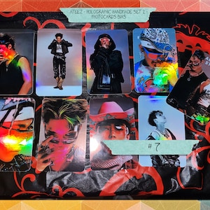 Ateez - Set 2 de tarjetas fotográficas holográficas hechas a mano - bias