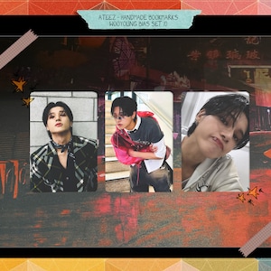 Ateez - Conjunto conceptual hecho a mano de Wooyoung 10 - sesgo de tarjeta fotográfica