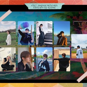 Ateez - Conjunto Yeosang feito à mão: um dia com você - viés de cartões de fotos
