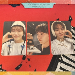 Seventeen - Set 1 de tarjetas fotográficas hechas a mano de Seungkwan