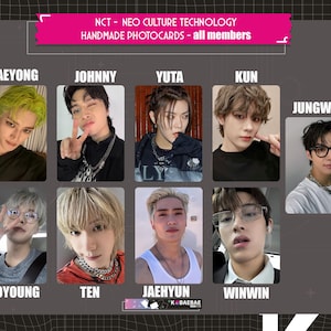 NCT - Neo Culture Technology - ręcznie robione fotokartki - zestaw skośny - wszyscy członkowie
