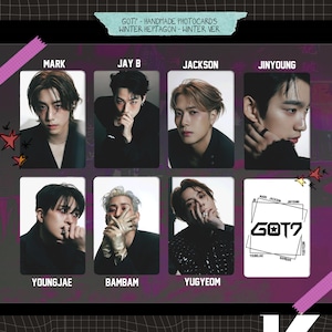 Got7 - Cartões fotográficos artesanais conceituais - Winter Heptágono - dupla face Winter Ver.
