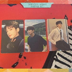 Dezessete - Conjunto Wonwoo feito à mão 1 - viés de cartões de fotos