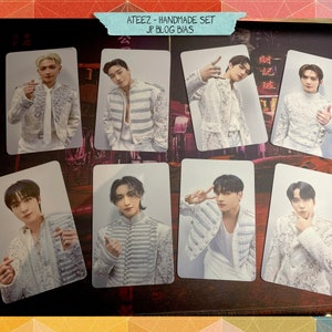 Cartes photo non officielles faites à la main - ensemble JP Blog Ateez - biais