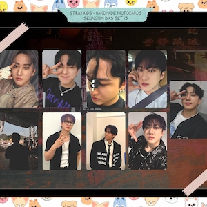 Stray Kids - Conjunto Changbin feito à mão 6 - viés de cartões fotográficos