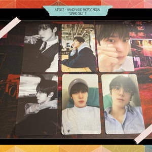 Cartes photo non officielles faites à la main - set 9 Yunho - Ateez bias