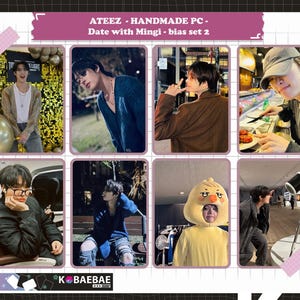 Ateez - Cartes photo faites main - Rendez-vous avec Mingi - set 2