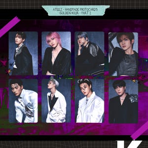 Ateez - Golden Hour parte 2 - cartões fotográficos artesanais - conjunto de viés