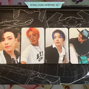Ateez - Conjunto Hongjoong feito à mão 3 - viés de cartões de fotos