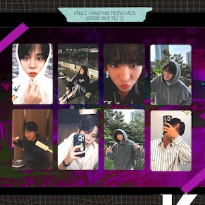 Ateez - Conjunto de conceito artesanal Jongho 12 - conjunto de viés de cartão de foto