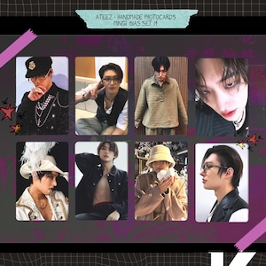 Ateez - Cartões fotográficos feitos à mão Mingi - conjunto de viés 14