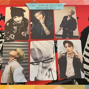Ateez - Conjunto Hongjoong feito à mão 8 - viés de cartões de fotos