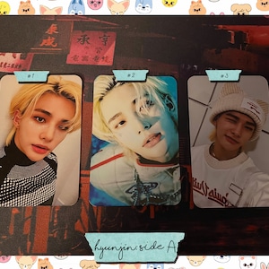 Stray Kids – Hyunjin, doppelseitiges handgemachtes Set – Fotokarten schräg