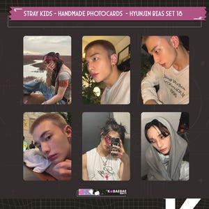 Stray Kids - cartões fotográficos feitos à mão de Hyunjin - conjunto de viés 18