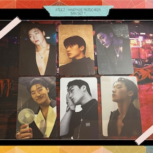 Cartões fotográficos artesanais não oficiais - conjunto 9 San - Ateez bias