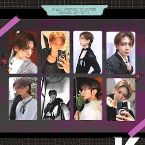 Ateez - Conjunto conceitual Yeosang feito à mão 13 - viés de cartão fotográfico