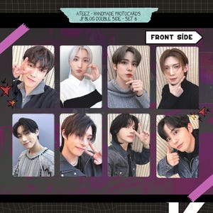 Ateez - cartões fotográficos feitos à mão Jp Blog - conjunto conceito dupla face 6