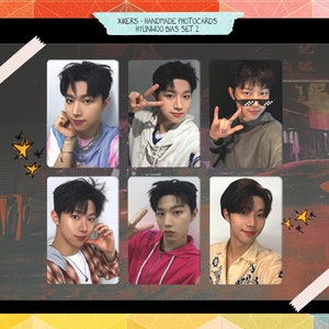 Xikers - Conjunto 2 feito à mão Hyunwoo - viés de cartões de fotos