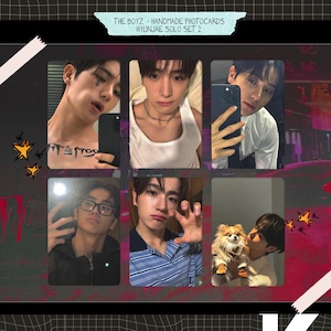 The Boyz - Cartes photo non officielles faites à la main - Hyunjae bias set 2