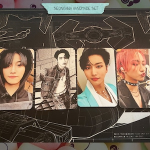 Ateez - Conjunto Seonghwa feito à mão 3 - viés de cartões de fotos