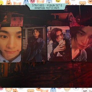 Stray Kids - conjunto feito à mão Hyunjin 8 - viés de cartões fotográficos