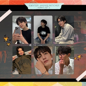 Cartões fotográficos artesanais não oficiais - conjunto 3 Wonwoo - Seventeen bias