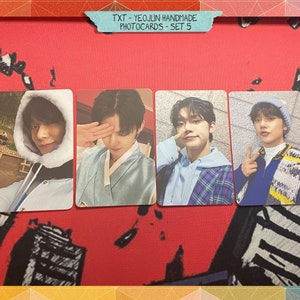 TXT - Yeonjun conjunto feito à mão 5 - viés de cartões de fotos