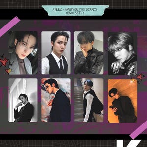 Ateez - Cartões fotográficos feitos à mão do Yunho - conjunto de viés 13
