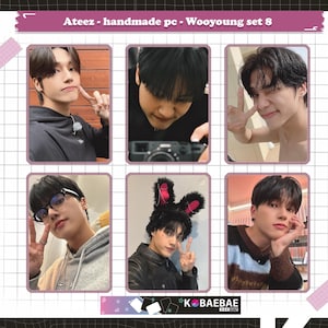 Ateez - Conjunto Wooyoung feito à mão 8 - viés de cartões de fotos
